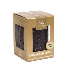 WoodWick Vanilla Bean Glowing Leaf Candle Gift Set